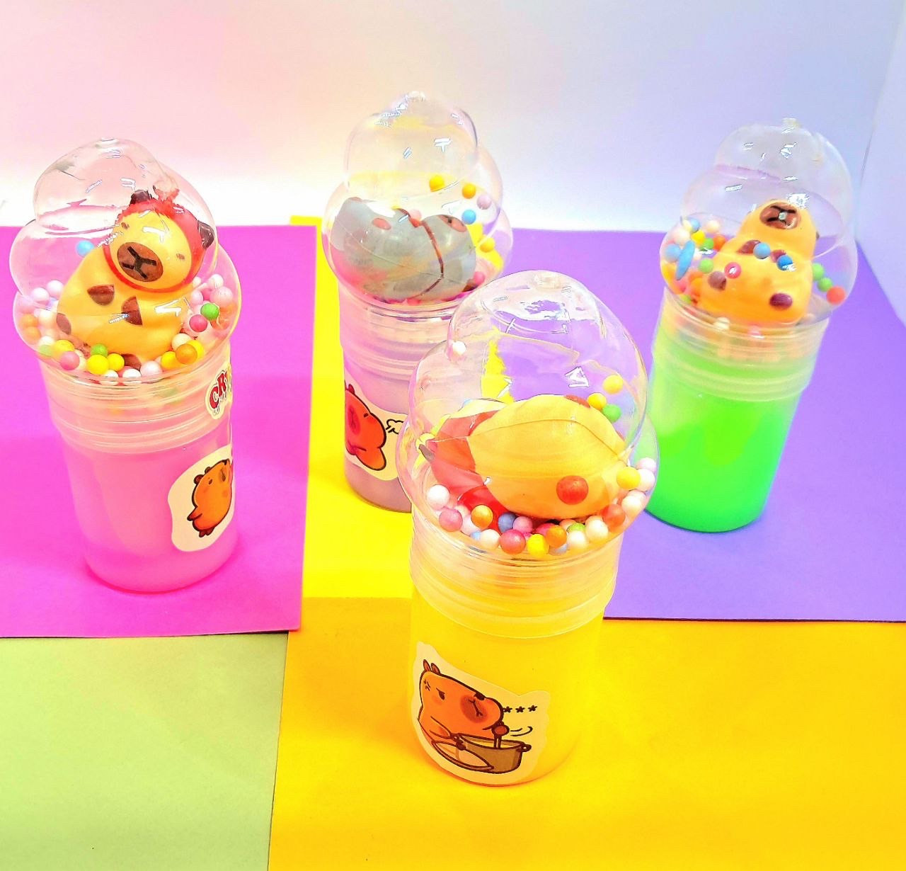 Слайм кольоровий із кульками Капібара, фото 1