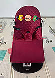 Дитячий шезлонг (крісло-гойдалка) бордовий + дуга з іграшками в подарунок, фото 2