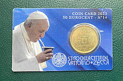 Монета Ватикана 50 євроцентів 2023 р. Блістер