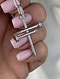 Срібний жіночій хрест у стилі Cartier, фото 2