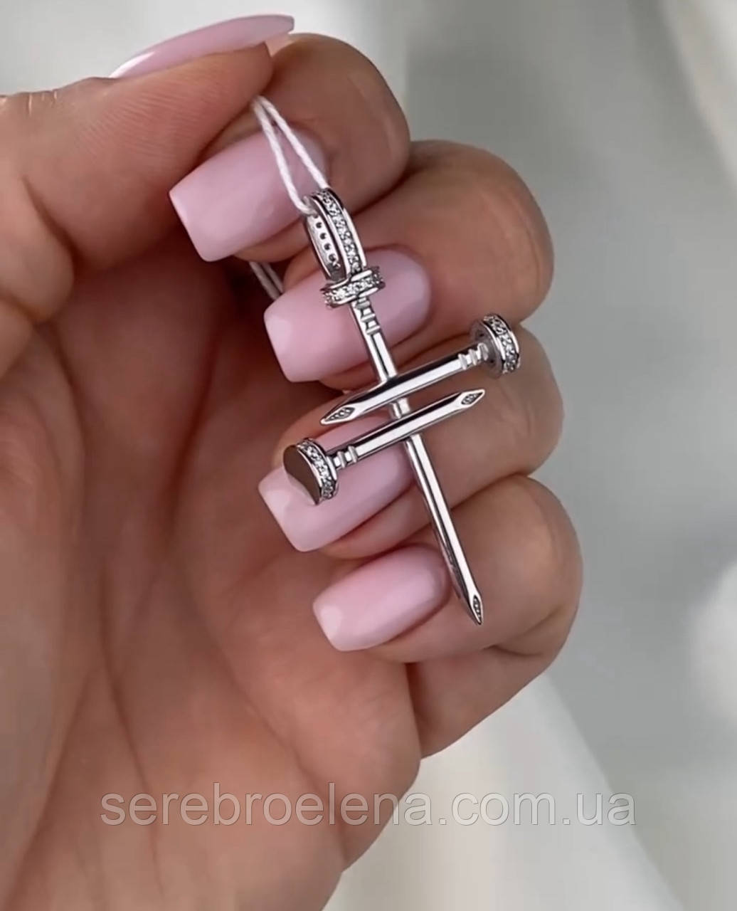 Срібний жіночій хрест у стилі Cartier, фото 1