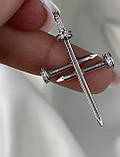Срібний жіночій хрест у стилі Cartier, фото 5
