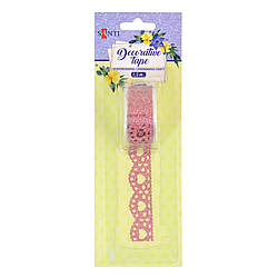 Стрічка фігурна самоклеюча блискуча, "Ніжність", рожева, 1.5 м