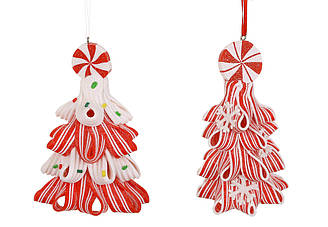 Ялинкова підвіска Ялинка-карамелька 11 см, набір 2 дизайни