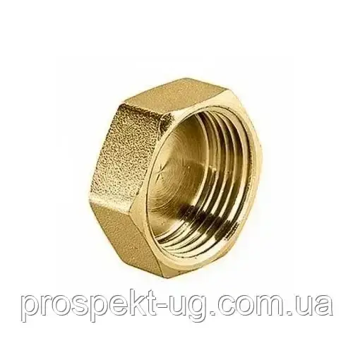 Заглушка латунна посилена 1/2" (Ду15) внутрішня різьба, фото 1
