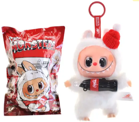 М'яка іграшка LABUBU / Лабубу 17 см Coca-cola / у картонній коробці та у фірмовому пакеті, фото 3
