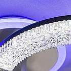 Світлодіодна люстра 42 Вт з підсвічуванням основи та пультом д/к колір каркасу чорний D-3314/2BK LED 3color, фото 6