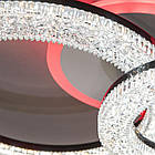 Світлодіодна люстра 42 Вт з підсвічуванням основи та пультом д/к колір каркасу чорний D-3314/2BK LED 3color, фото 7