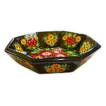 Цукерниця ручної роботи "Вогняні квіти" 22*5 см., з петриківським розписом, у подарунковій упаковці, фото 2