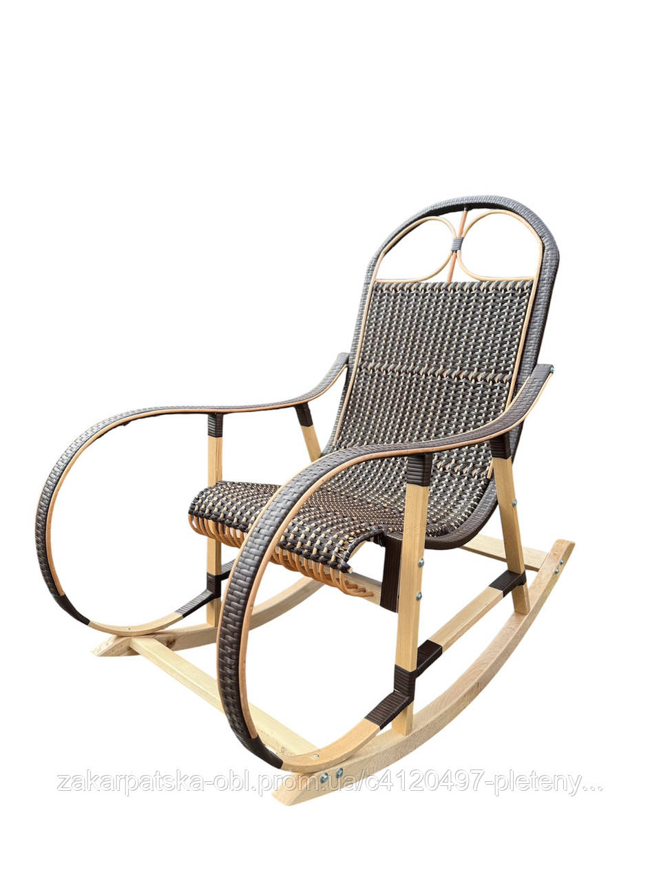 Крісло качалка «Еліт метелик однотонна» в коричневому кольорі, фото 1