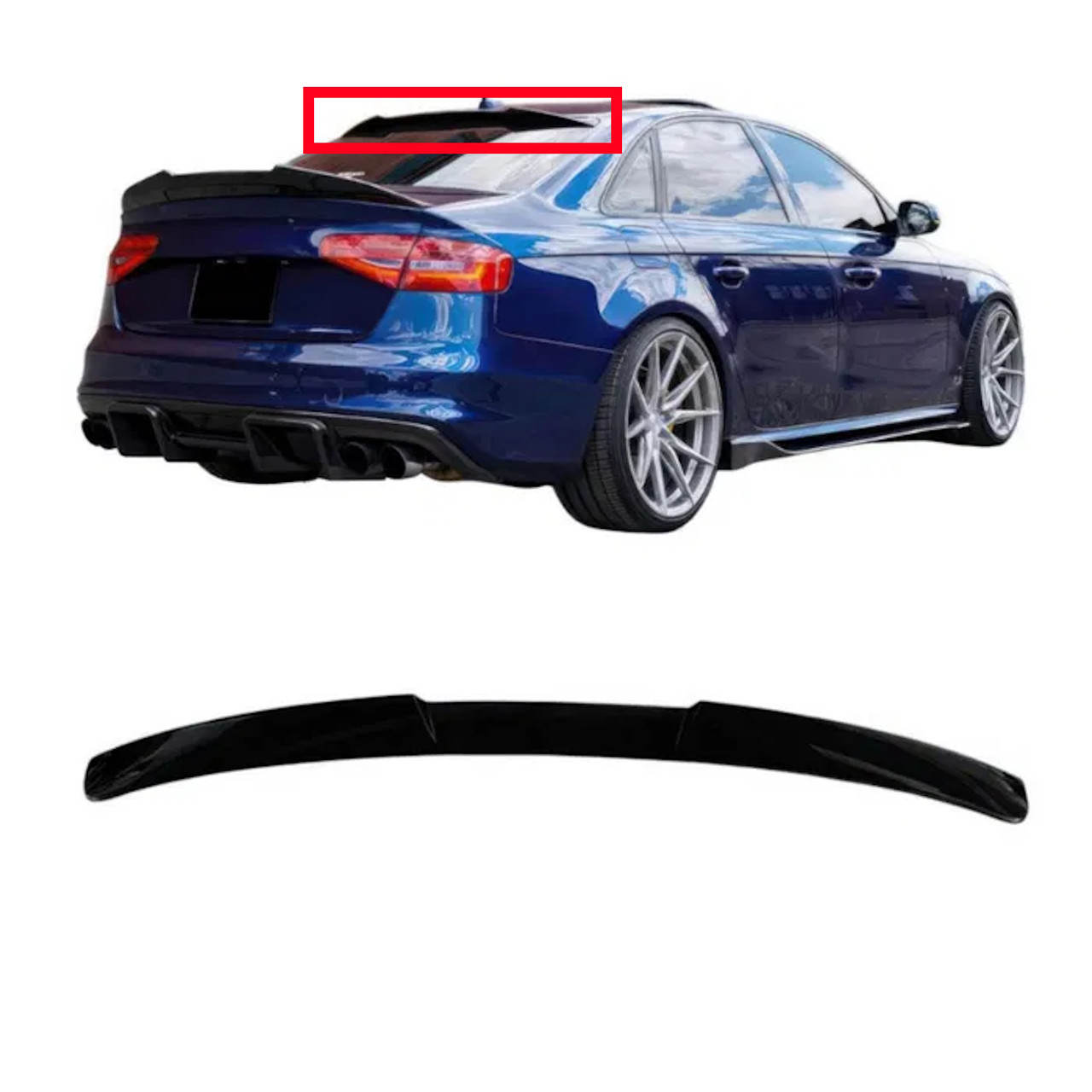 Спойлер Чорний глянець (Бленда на вікно) на Audi A4 B8 2011-2015 року