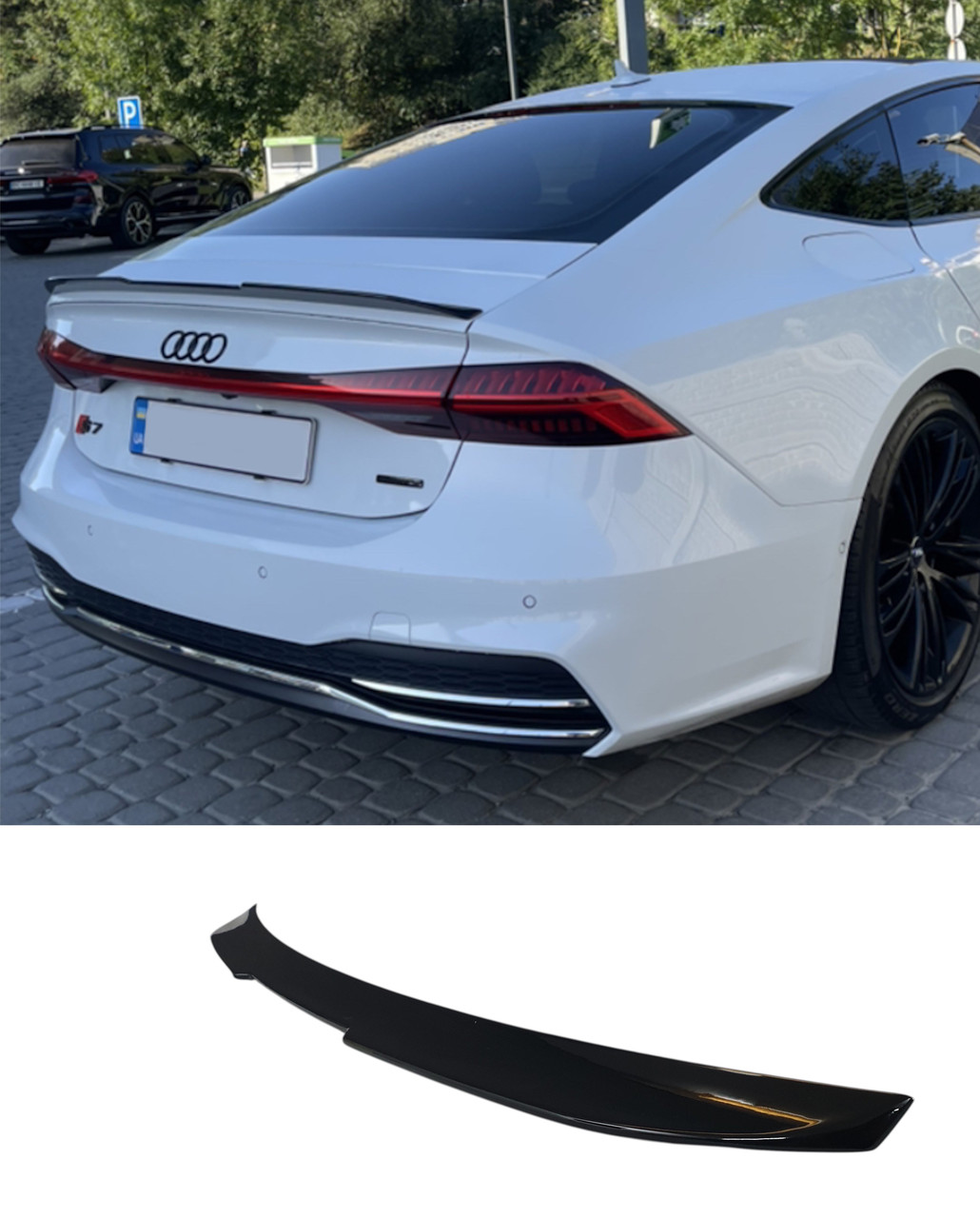 Спойлер Чорний глянець на Audi A7 4K 2017-2023 року