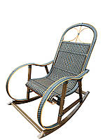 Крісло качалка «Букова» чорного кольору із темним деревом