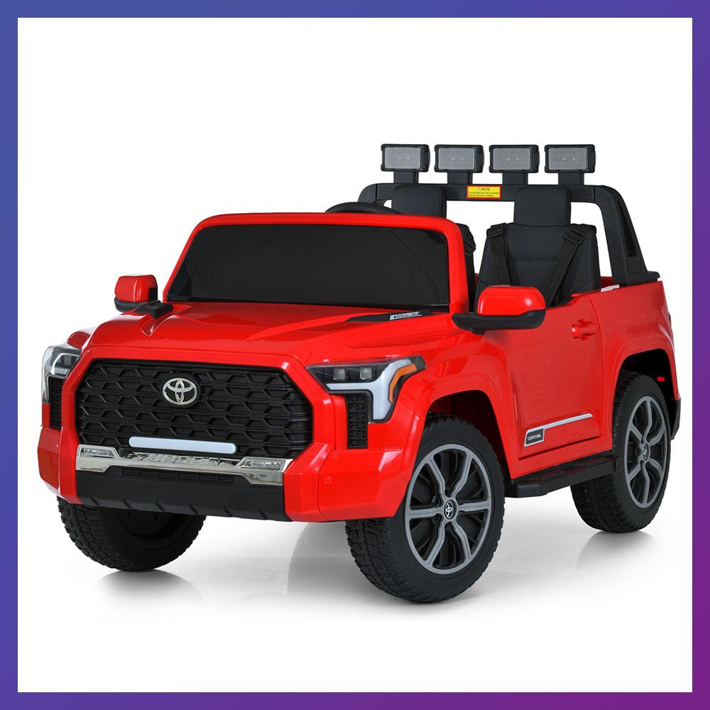 Дитячий електромобіль на акумуляторі двомісний Toyota Tundra M 6192 з пультом р/у для дітей 3-8 років Червоний, фото 1