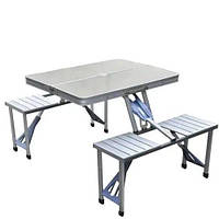 Стіл-валіза розкладний для пікніка та рибалки з 4 стільцями Aluminum