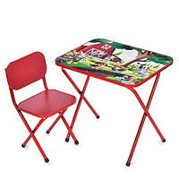 Столик M 5966-3 (1шт) 59,5-44см, 1 стільчик, складний, в кор-ці, 65-55,5-7см, домашні тварини, червоний