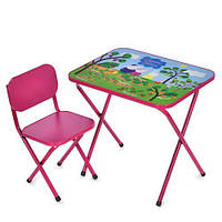 Столик M 5963-8 (1шт) 59,5-44см, 1 стільчик, складний, в кор-ці, 65-55,5-7см, PP, овочі-фрукти, малина