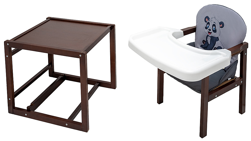 Стільчик-трансформер Babyroom Пеппі тонований сірий / графіт (панда), фото 1