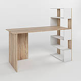 Cтіл комп'ютерний з полицями М-ЗОН Джеко 1416P правий Сонома/Німфея Альба (MZN-031029), фото 2