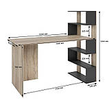 Cтіл комп'ютерний з полицями М-ЗОН Джеко 1416P правий Сонома/Німфея Альба (MZN-031029), фото 7