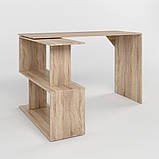 Стіл комп'ютерний поворотний з полицями М-ЗОН Джеко 1200 Сонома (MZN-031032), фото 2