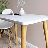 Деревянный раскладной обеденный стол LION Майами-3 Нимфея Альба (белый) 90х60/90х120, фото 5