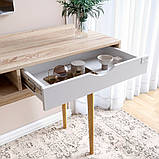 Письмовий стіл LION Сканді-1 Німфея Альба (білий)/Дуб Артизан (стільниця) (LION-041394), фото 2