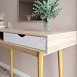 Письмовий стіл LION Сканді-1 Німфея Альба (білий)/Дуб Артизан (стільниця) (LION-041394), фото 3