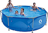 Круглий каркасний басейн Avenli (366 x 76 см) для дорослих і дітей, комплектація 19в1, Синій, фото 3
