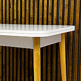 Деревянный раскладной обеденный стол LION Майами-3 Нимфея Альба (белый) 90х60/90х120, фото 8