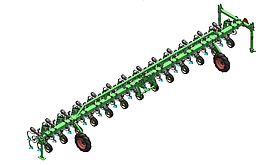 Культиватор міжрядний FIELLDAY 8.4 м три стійки в ряд