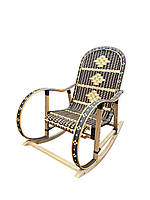 Крісло качалка « Вишиванка» коричневого кольору із бежевим ободком