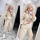 Теплий спортивний костюм на флісі худі на блискавці та штани на манжетах (р. 42-52) 7so2059, фото 10