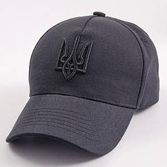 Бейсболка кепка з гербом чорна тактична 57-58