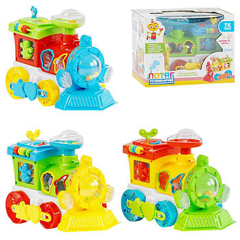 Музичний паровозик-сортер TK Group (3 вида, вільний хід, світлові ефекти, пищалка на трубі) 93866
