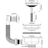 Випуск (злив-перелив) 113 мм з круглим переливом, яскраво-білий OF2-113S-WH, фото 2