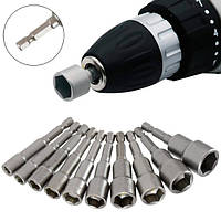 Набір магнітних торцевих головок 6 15 мм з 1/4" хвостовиком для шуруповерта (10 шт) PT-21