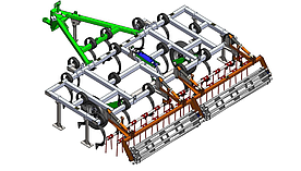 Культиватор суцільного обробітку ґрунту FIELLDAY 4м причіпний одна секція