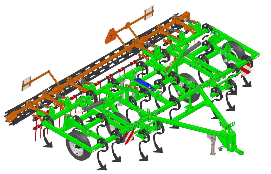Культиватор суцільного обробітку ґрунту FIELLDAY 5м причіпний 3-ьох секційний, фото 1