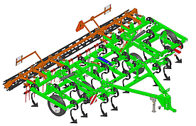 Культиватор суцільного обробітку ґрунту FIELLDAY 5м причіпний 3-ьох секційний