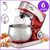 Універсальний міксер тістоміс планетарний із чашею на 6 літрів Zepline 3500W, Настільний міксер для тіста