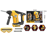 Шуруповерт іграшковий дриль T 016 A захисні окуляри, 3 насадки, лінійка, в коробці, фото 4