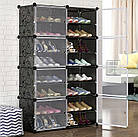 Модульна тумба‑полиця Iso Trade 11743 — 6 полок, чорно-прозора з дверцятами, фото 8