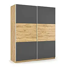 Шафа купе в передпокій, спальню, дитячу 3Ш з ДСП Кантрі Сірий/Мінерва Мебель Сервіс