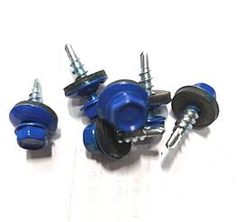 Саморіз покр. з шайбою EPDM для дерева RAL 4,8х19(5005) (500шт)