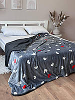 Теплый и пушистый плед  на овчине евроразмер