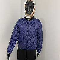 Куртка жіноча демісезонна коротка бомбер без капюшону S синя