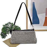 Молодіжна сумка на ланцюжку поліестер сріблястий Арт.AM-0270 silver Alex Mia (54)