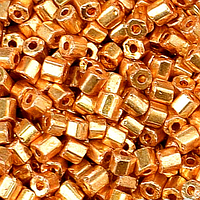 Бісер чеський Preciosa Рубка металізований 18389 калібр 10/0 Помаранчево-золотий 5 грам