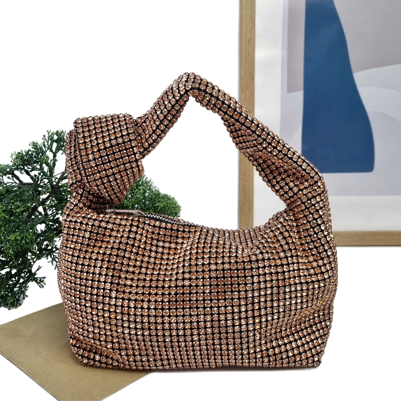 Святковий клатч поліестер пудровий Арт.AM-0262 champagne Alex Mia (54)